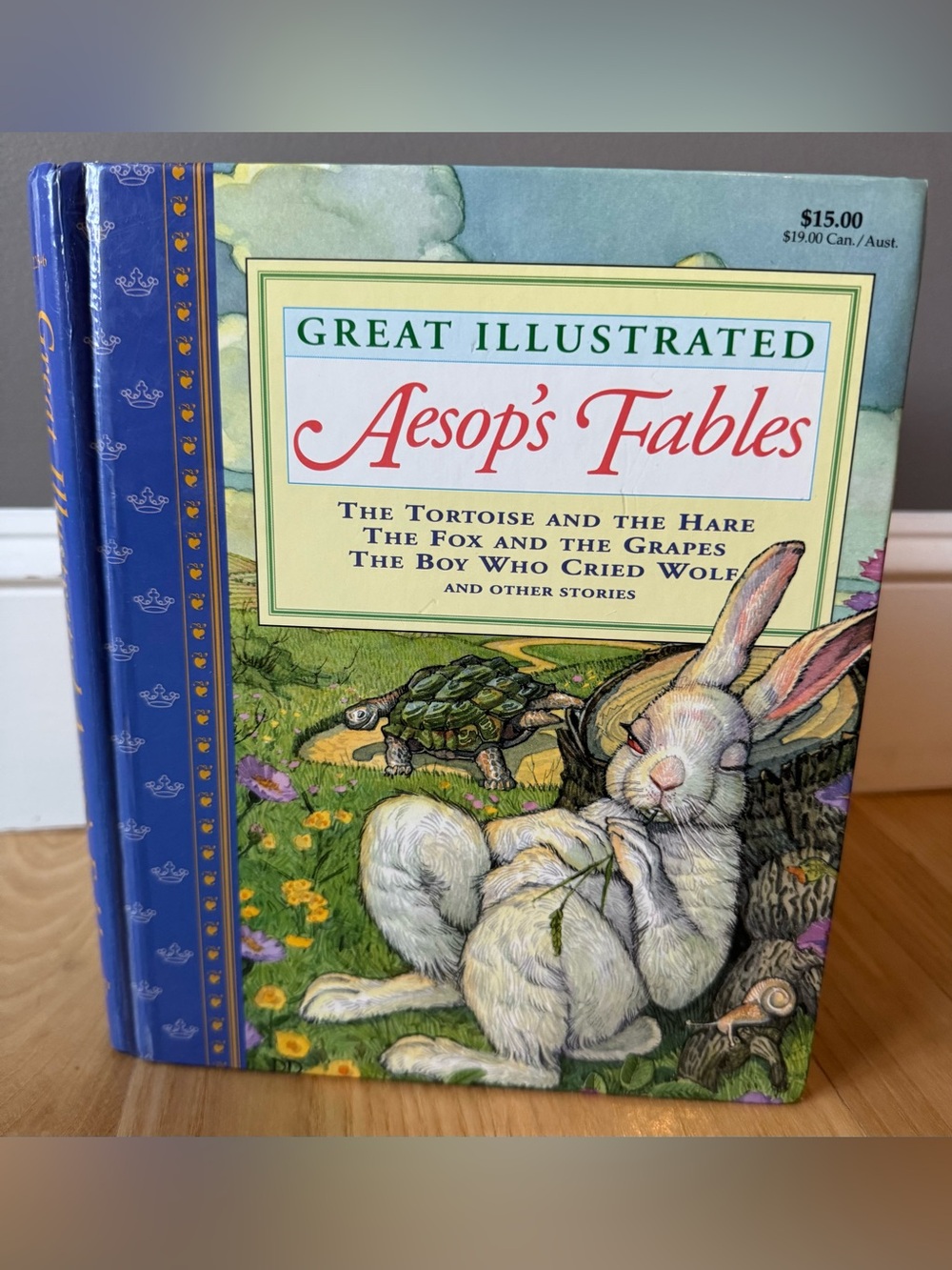 Great Illustrated Aesop's Fables Hardcover - Blue and Green